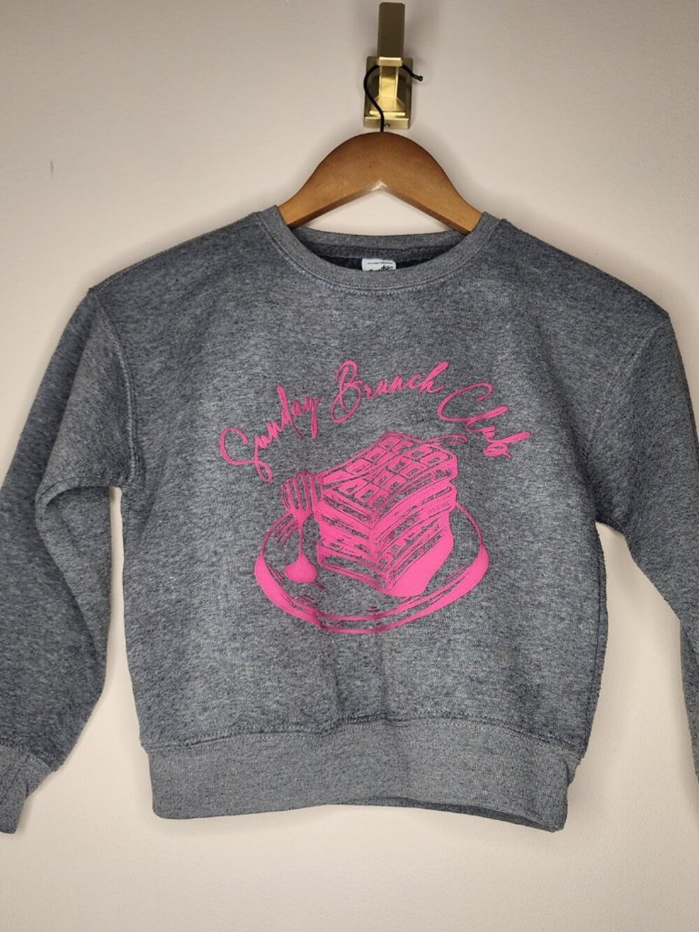Pacific & Co. Kids Graphic Crewneck Sweatshirt — Grey, Size S